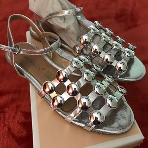 Silver studded sandals/ Brand new